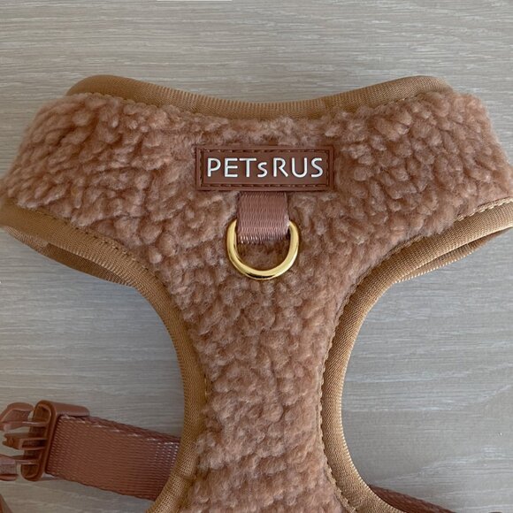 PETsRUS Premium Dog Harness Teddy Bear Sherpa Design No Pull Soft Beige Brown - Picture 5 of 8